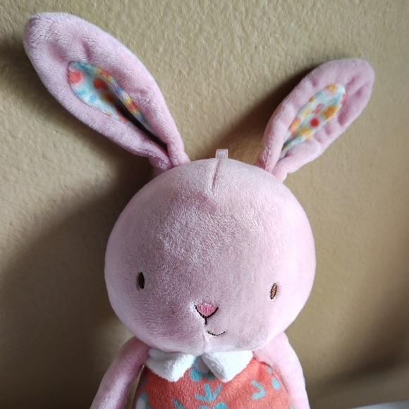 Bunnies By The Bay 14" Pink Rabbit Plush Doll Orange Dress- Baby Cuddle Toy - Picture 2 of 7